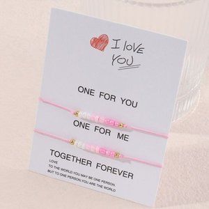 "Together Forever" beaded bracelet set